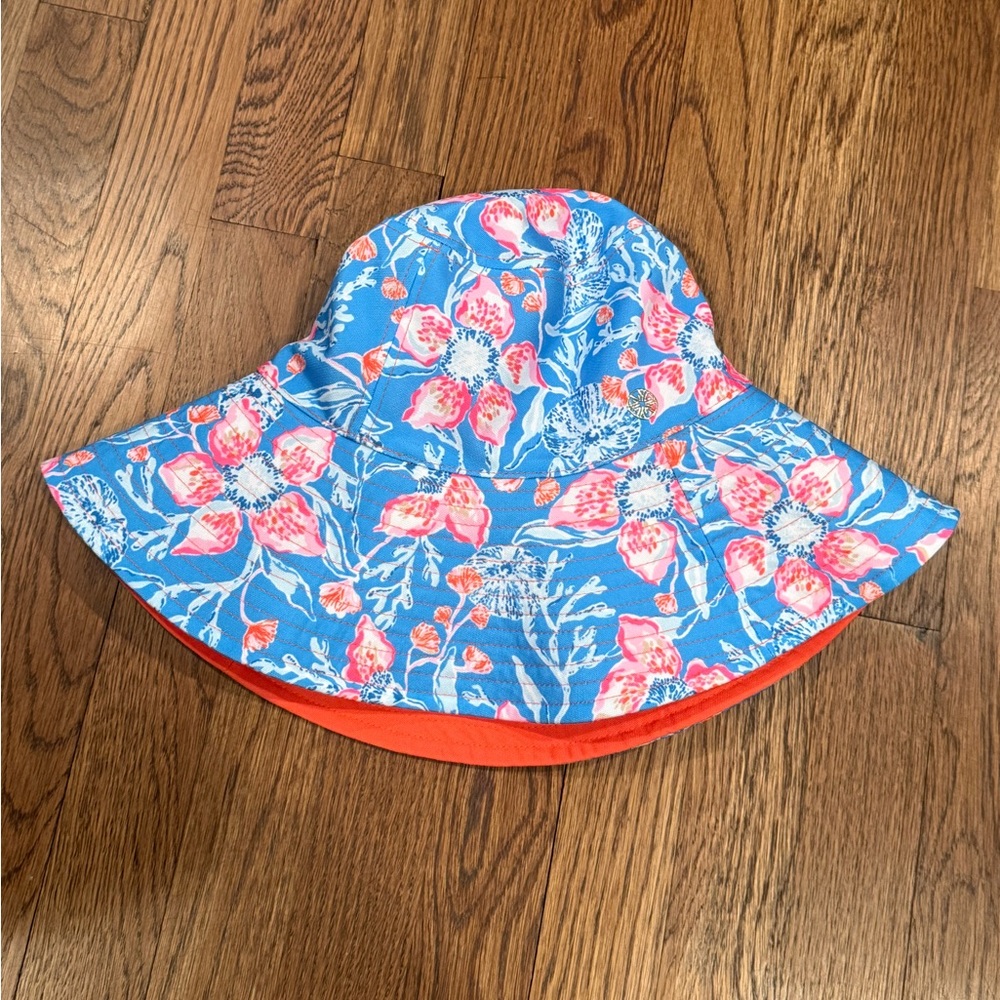 Lilly Pulitzer Floral Blue and Orange Sun Hat